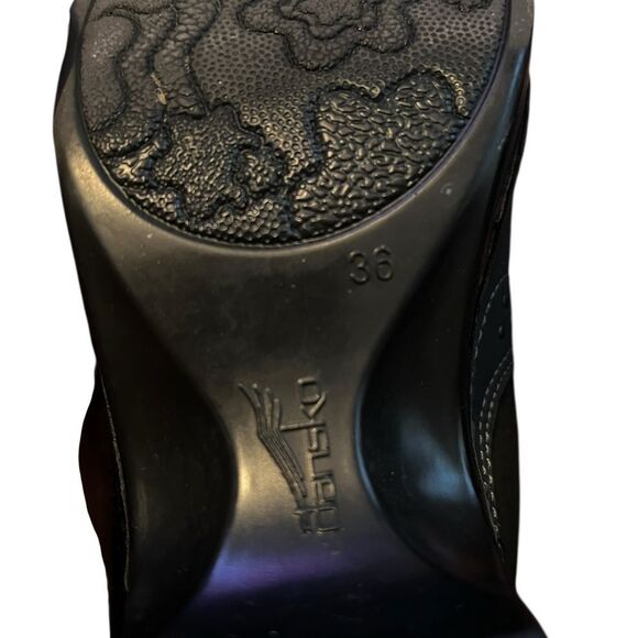 Dansko Chic Black Leather Mid-Calf Boots Size 36 - Picture 4 of 7